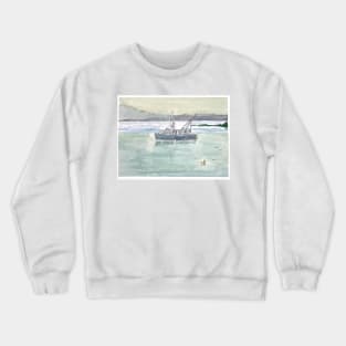 Maine Fishing Boat Crewneck Sweatshirt
